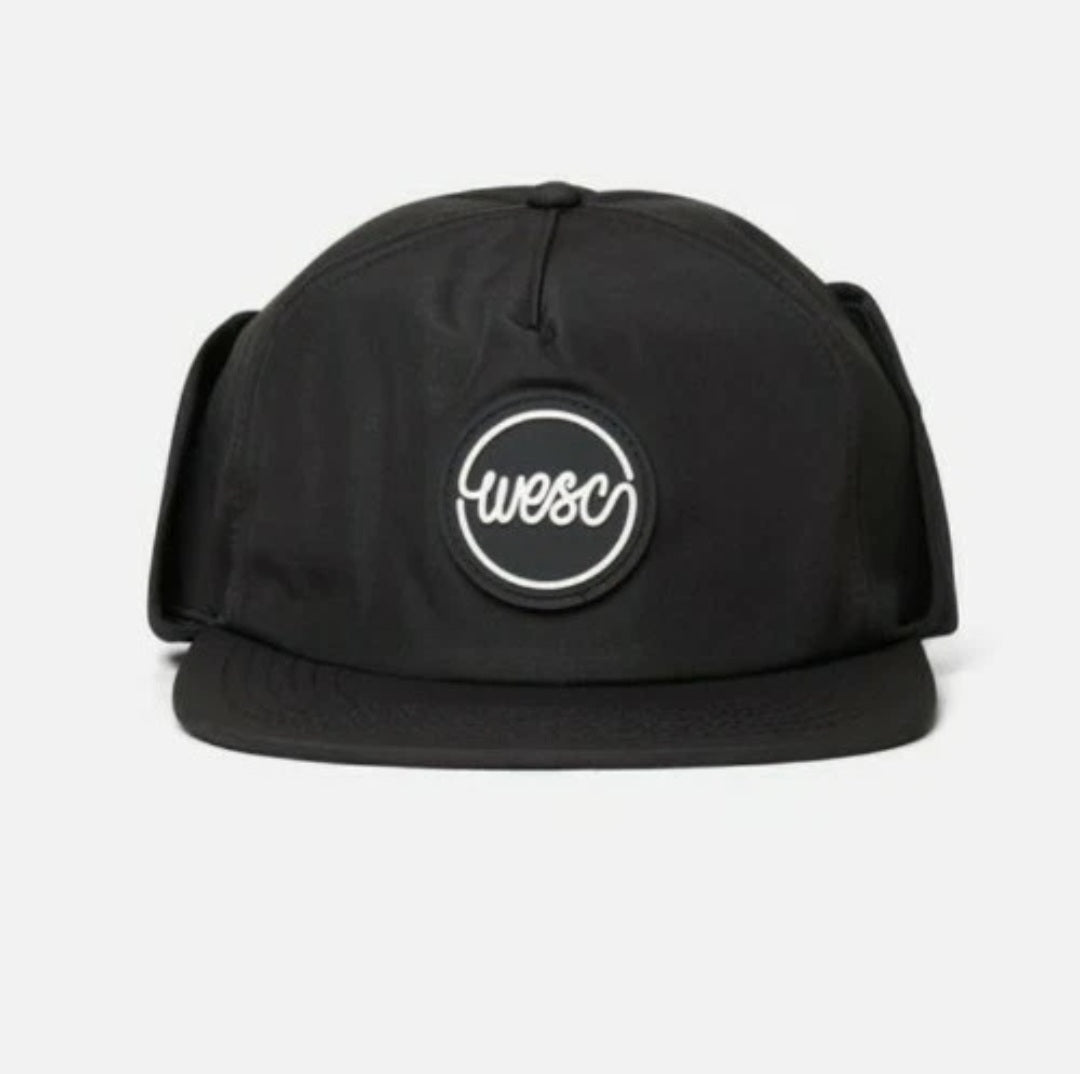 WESC - Hat Cap Black & Olive with ear flap cold weather tapper hat NWT OSFM Adjustable