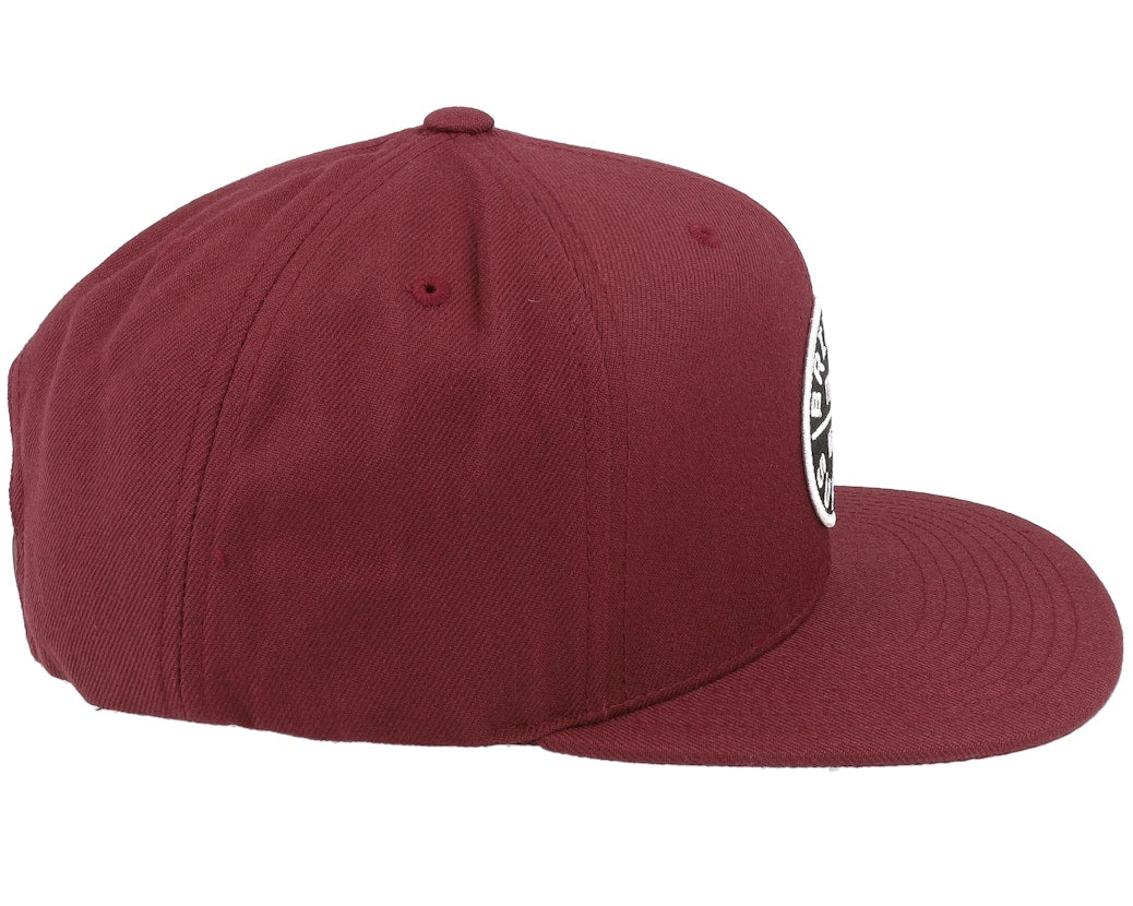 Brixton Oath III Snapback/Hat/Cap Maroon/Grey
