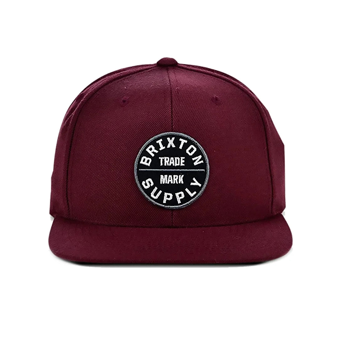 Brixton Oath III Snapback/Hat/Cap Maroon/Grey