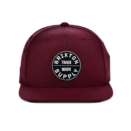 Brixton Oath III Snapback/Hat/Cap Maroon/Grey