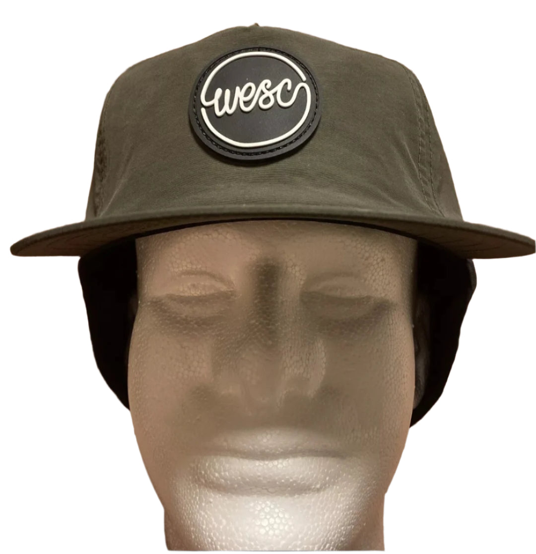 WESC - Hat Cap Black & Olive with ear flap cold weather tapper hat NWT OSFM Adjustable