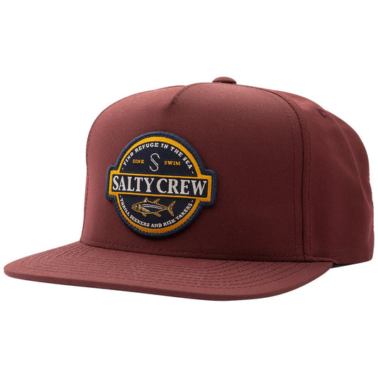 Salty Crew Mens Deep Sea 5 Panel Burgundy Hat