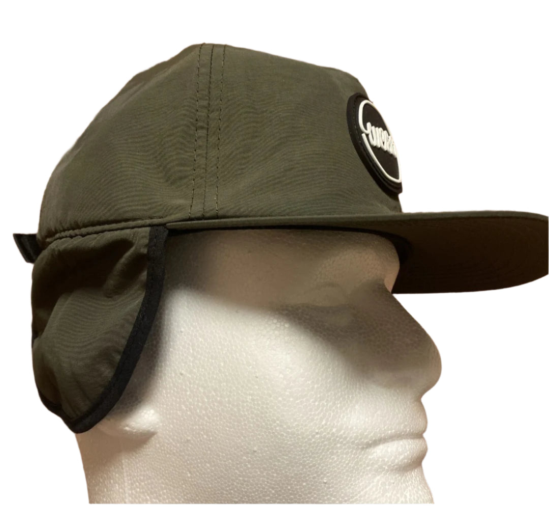 WESC - Hat Cap Black & Olive with ear flap cold weather tapper hat NWT OSFM Adjustable