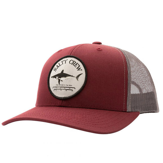 SALTY CREW BRUCE RETRO TRUCKER CAP BURGUNDY/GREY