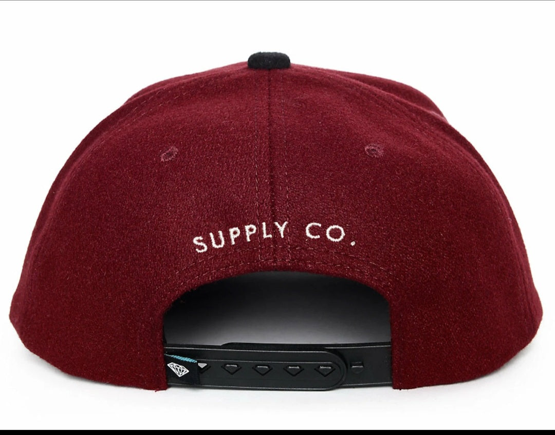 Diamond Supply Co. College Dark Red Mens One Size Snapback Hat