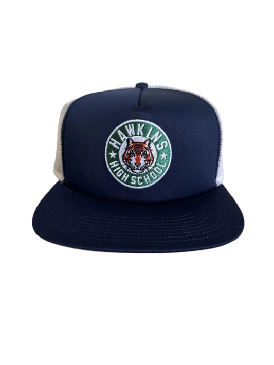 Nike X Stranger Things Hawkins High School Snap Back Mess Trucker Hat - Blue