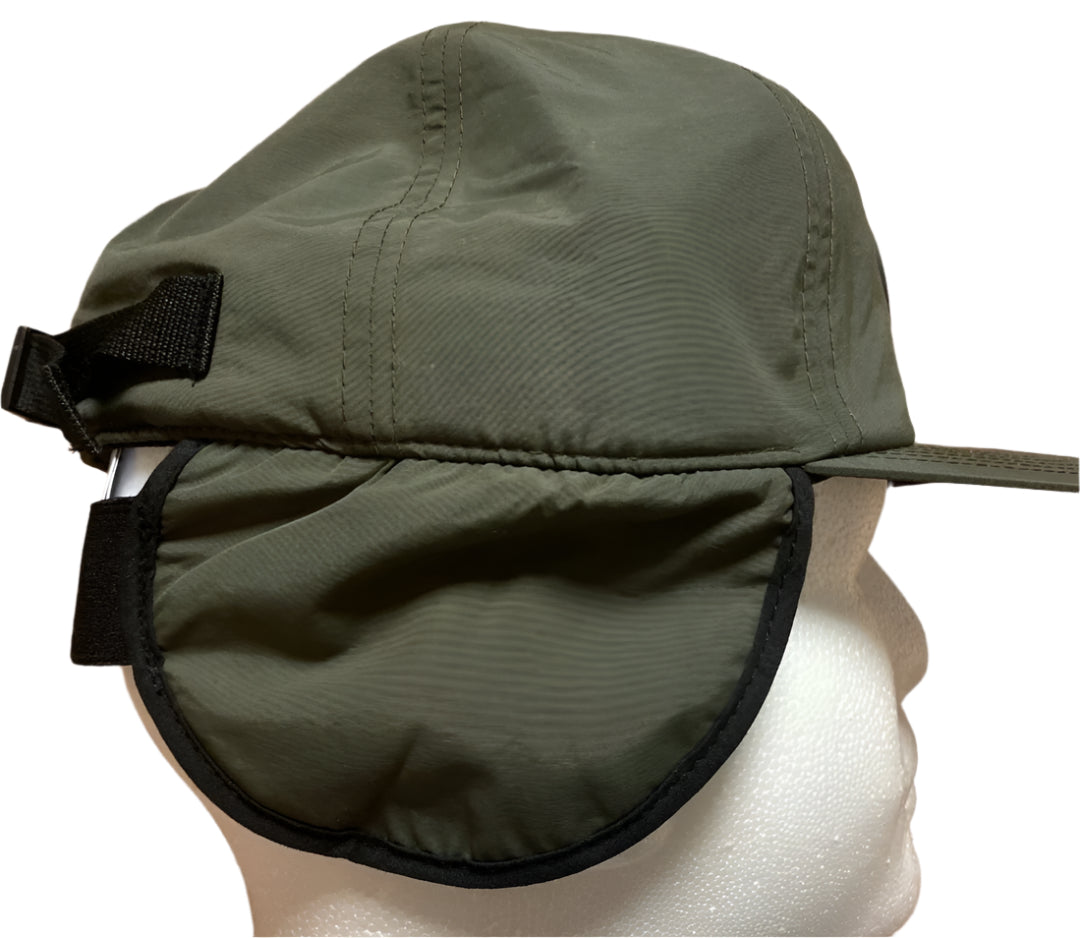 WESC - Hat Cap Black & Olive with ear flap cold weather tapper hat NWT OSFM Adjustable