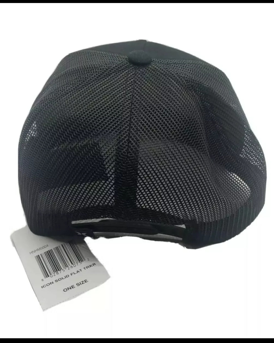 Hurley Men's Icon Solid Flat Trucker Mesh Surf Skate Black Hat Cap Snapback