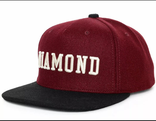 Diamond Supply Co. College Dark Red Mens One Size Snapback Hat