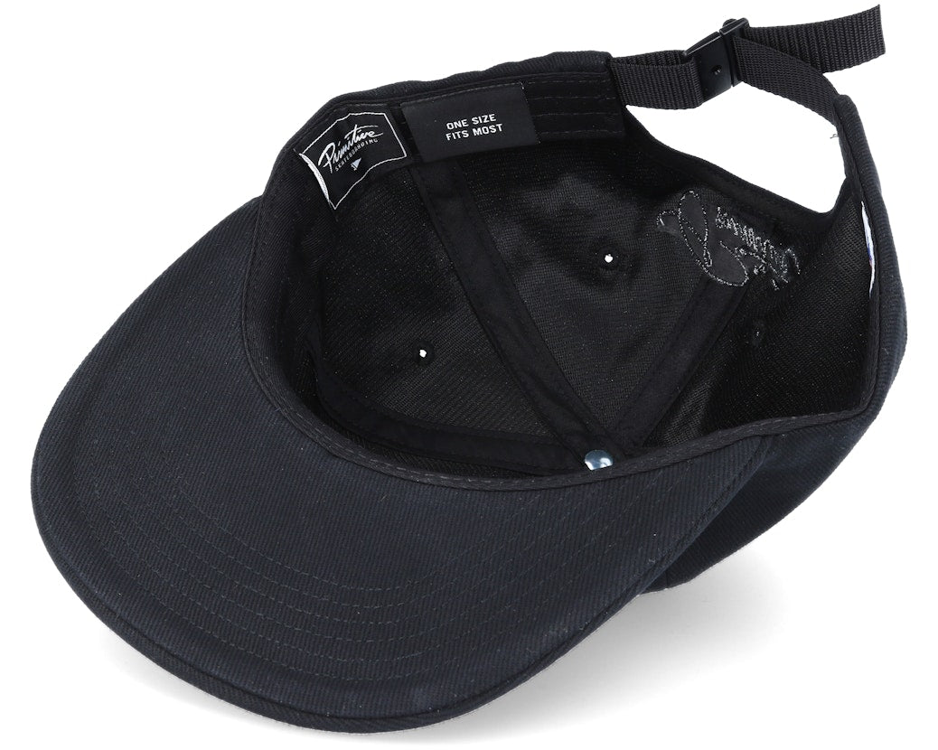 Lips 6 Panel Black Strapback - Primitive Apparel