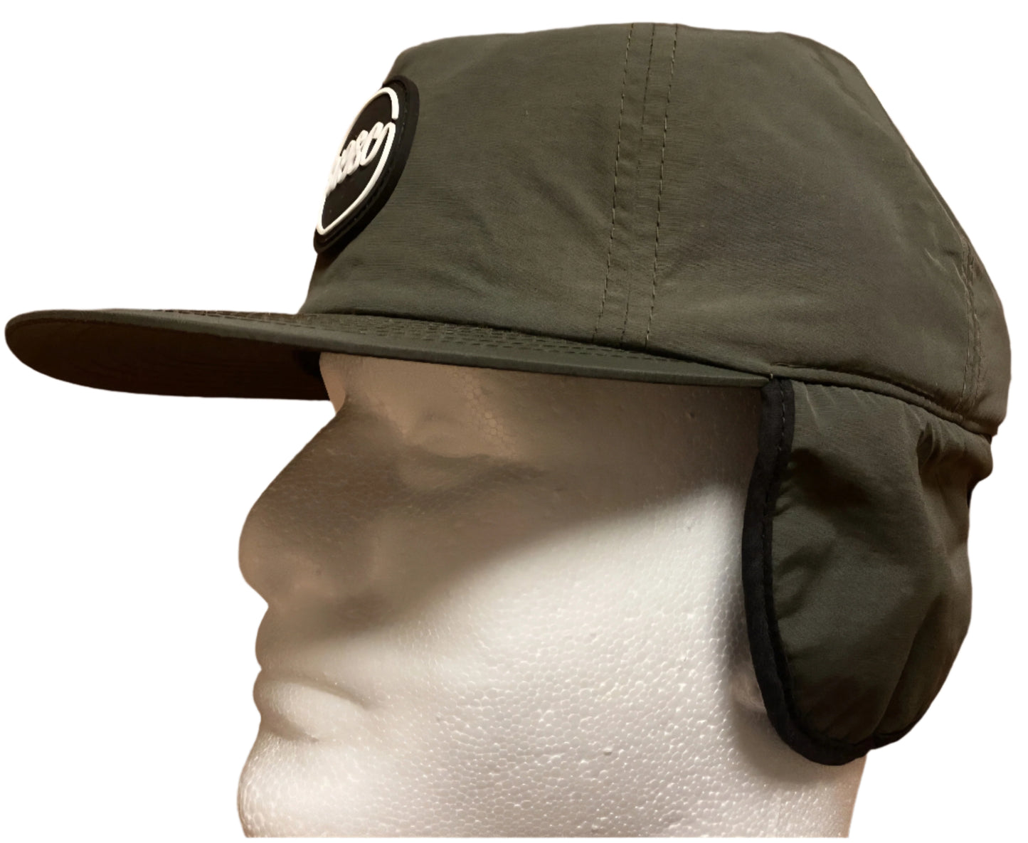 WESC - Hat Cap Black & Olive with ear flap cold weather tapper hat NWT OSFM Adjustable