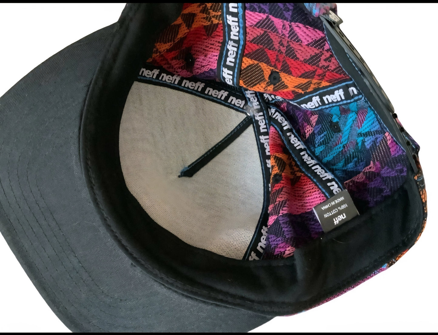 NEFF - Aztec Print Purple & Aqua with Black Brim - Snapback Skate Hat 100% Cotton
