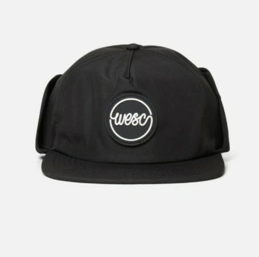 WESC - Hat Cap Black & Olive with ear flap cold weather tapper hat NWT OSFM Adjustable