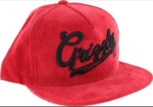 Grizzly Griptape & Diamond Supply Co. - Skate Crew Stadium Script Corduroy Snapback Red